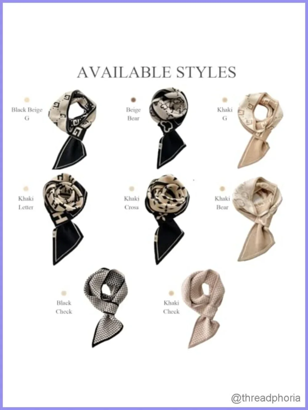 Knitted Skinny Scarf Women Pull-Through Jacquard Letter Plaid Pattern Narrow
